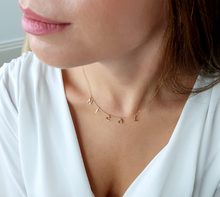 Load image into Gallery viewer, Custom Initials or name in necklace in solid gold
