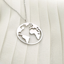 Load image into Gallery viewer, World necklace solid gold
