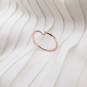 Matching ring with chain in solid gold