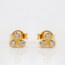 Load image into Gallery viewer, Diamond stud earrings in solid gold
