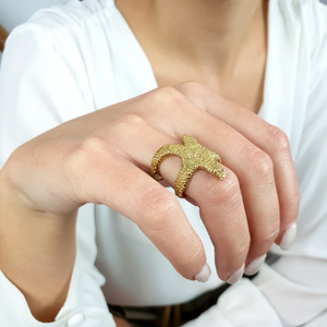 Gold starfish ring