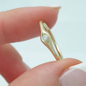 Eye Diamond Ring In Solid Gold