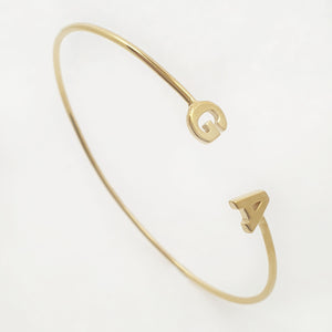 Initial Bangle 14k In Solid Gold