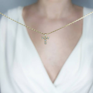 Small Diamond Cross Necklace