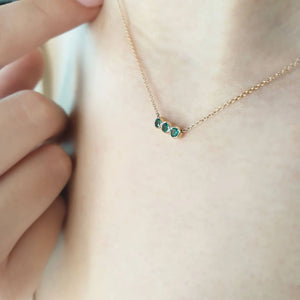 3 emerald necklace