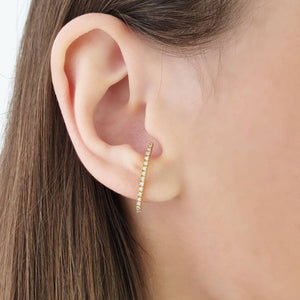 Long diamond bar earrings