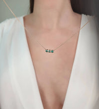Load image into Gallery viewer, 3 emerald necklace
