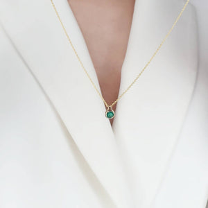 Gold Emerald Necklace