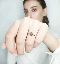 Load image into Gallery viewer, Black Diamond Ring With Zodiac Sign
