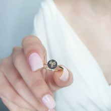 Load image into Gallery viewer, Black Diamond Ring With Zodiac Sign
