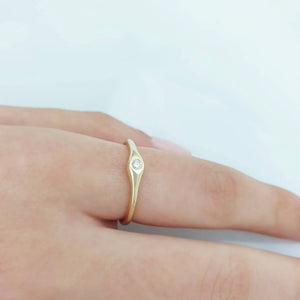 Eye Diamond Ring In Solid Gold