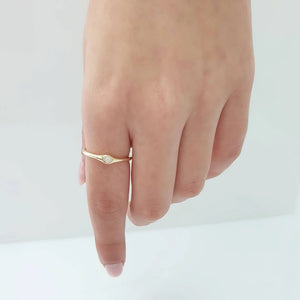 Eye Diamond Ring In Solid Gold