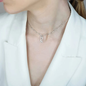 Diamond Date Necklace With Cable Chain