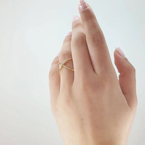 Minimalist Gold Cross Ring