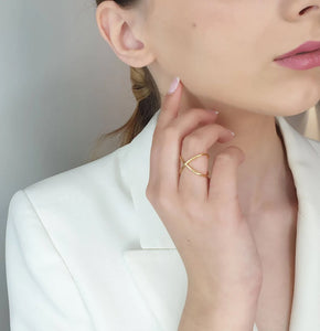 Minimalist Gold Cross Ring