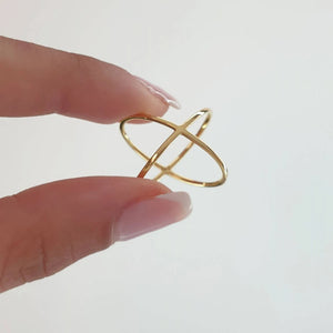 Minimalist Gold Cross Ring