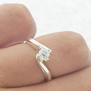 Solitaire Diamond Ring In Solid Gold