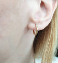 Load image into Gallery viewer, Gold hexagon earrings
