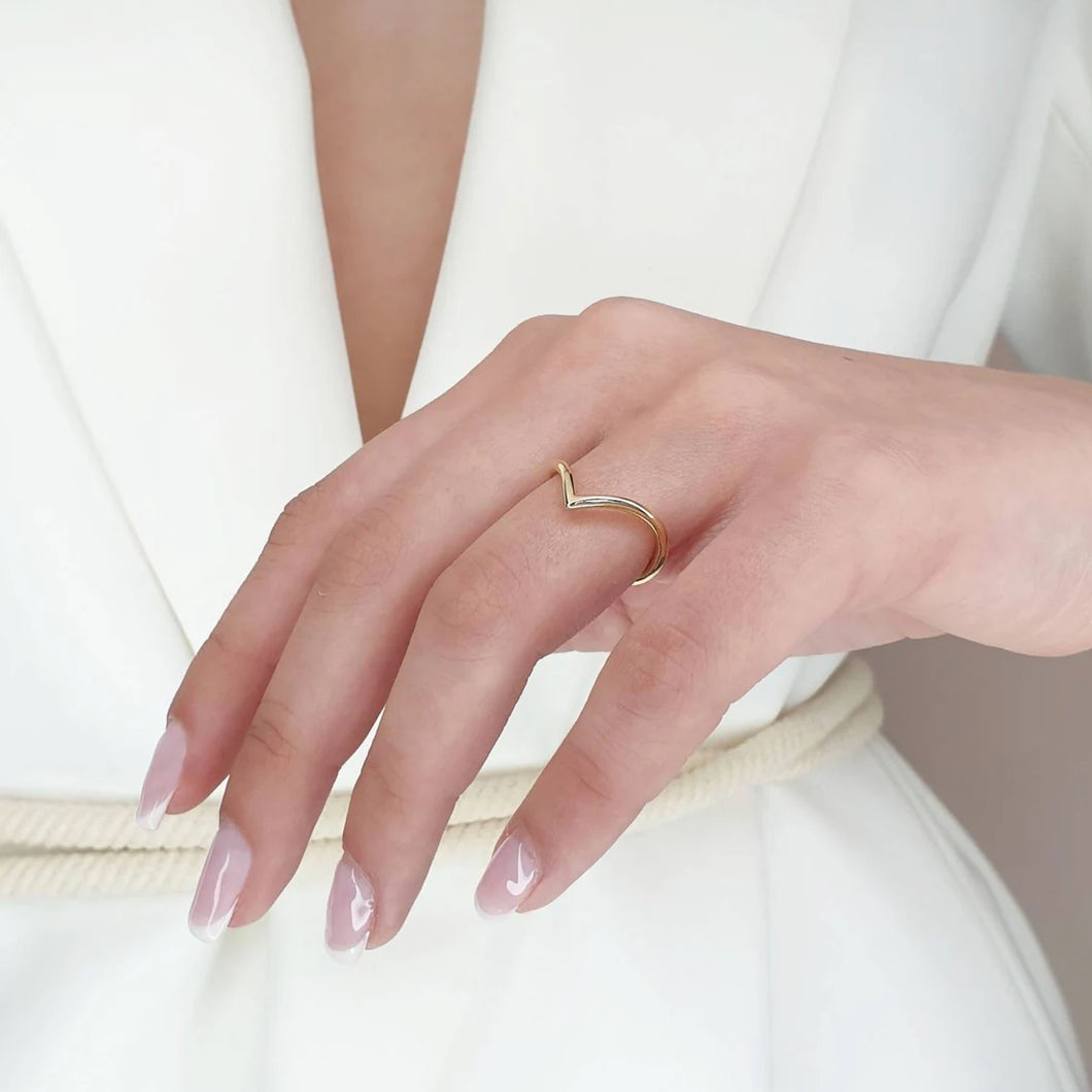 V Gold Minimale Ring