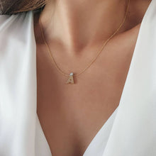 Load image into Gallery viewer, Gold Necklace With Initial And Diamond
