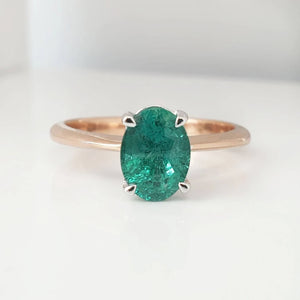 Solitaire Oval Emerald Ring