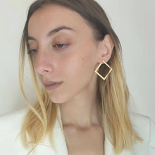 Load image into Gallery viewer, Gold Square Earrings
