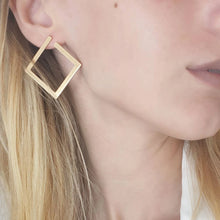 Load image into Gallery viewer, Gold Square Earrings
