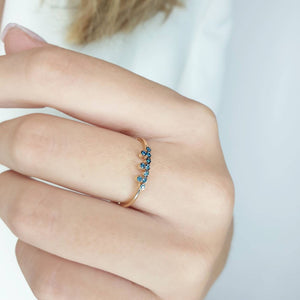 10 Blue Diamond Ring