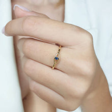Load image into Gallery viewer, Evil Eye Ring With Blue Sapphire
