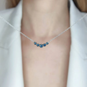 Blue diamond solitaire necklace