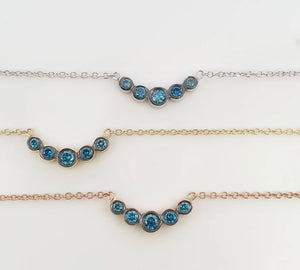 Blue diamond solitaire necklace