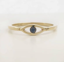 Load image into Gallery viewer, Evil Eye Ring With Blue Sapphire
