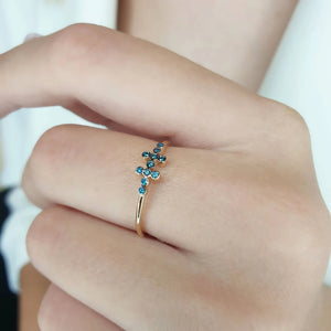 11 Blue diamond ring
