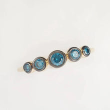 Load image into Gallery viewer, 5 Blue diamonds Ring
