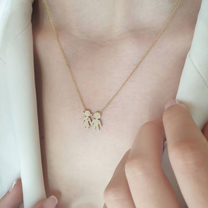 Gold Diamond Family Necklace