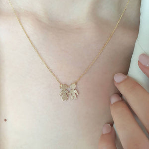 Gold Diamond Family Necklace