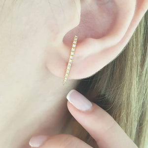 Long diamond bar earrings