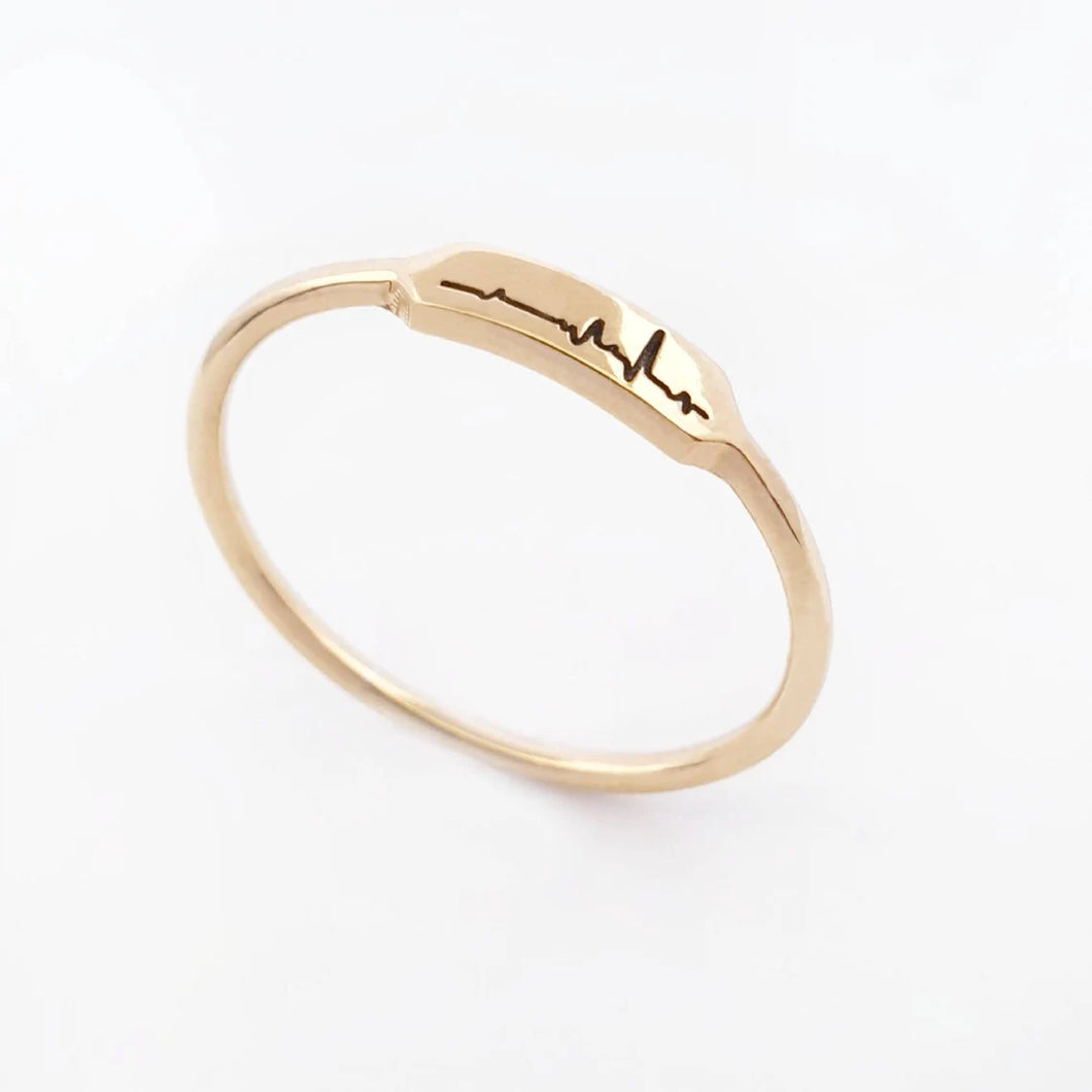 Heartbeat Ring Made Of 14K Solid Gold