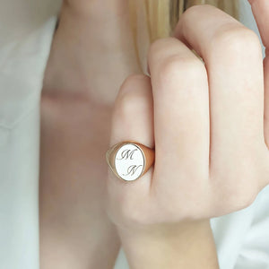 Oval Engraved Signet Ring