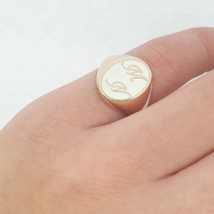 Oval Engraved Signet Ring