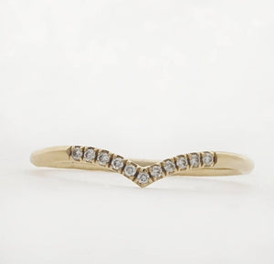 V Diamond Ring In Solid Gold