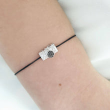 Load image into Gallery viewer, Camera Bracelet With Black and White Diamonds
