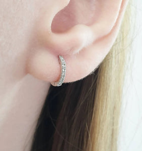 Diamonds hoops earrings solid gold