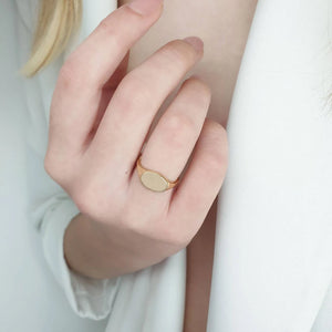 Oval Signet Ring In Solid Gold