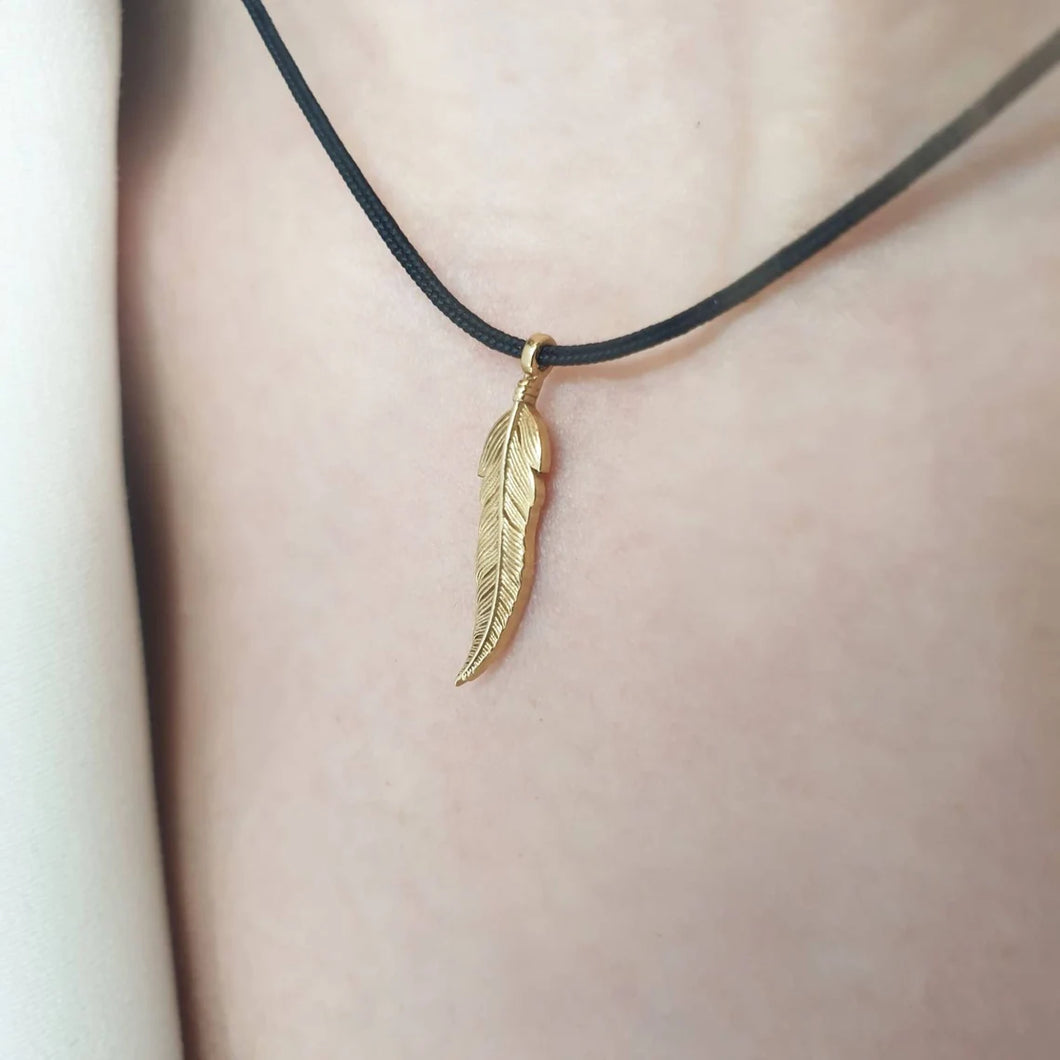 Gold Feather Necklace