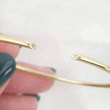 Load image into Gallery viewer, Gold Open Bangle With Diamonds
