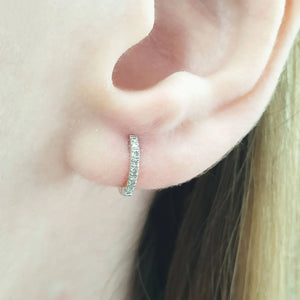 Diamonds hoops earrings solid gold