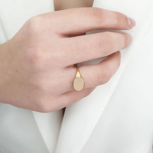 Oval Signet Ring In Solid Gold