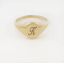 Load image into Gallery viewer, Gold Initial Signet Ring
