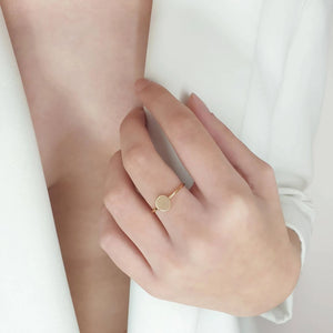 Gold Round Disc Ring